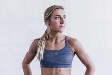 Women's Nobull Sports Bra (HEATHER Stripe) Sports Bra Blue | SG U3186Z